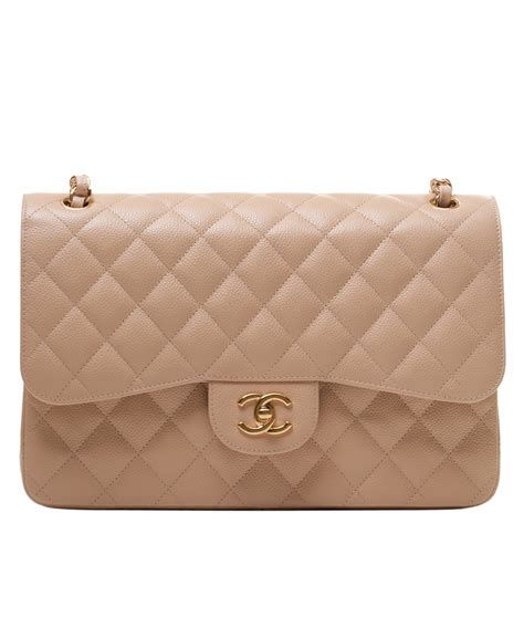 chanel classic jumbo beige caviar